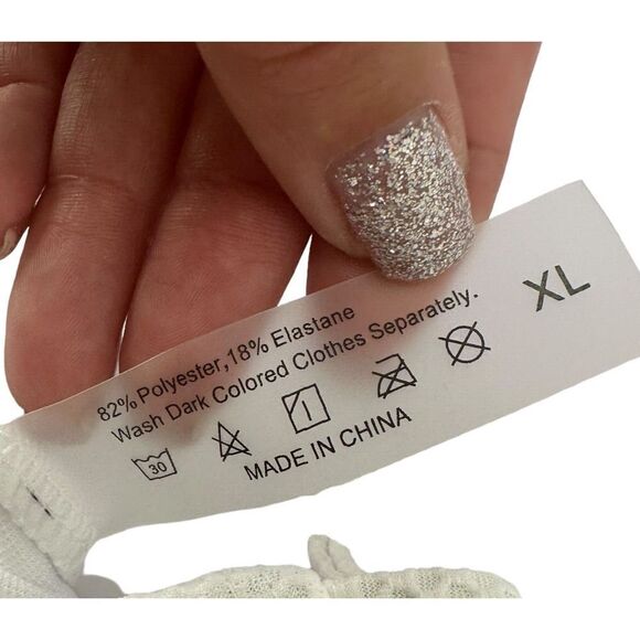 Shell Cup Swimsuit One Piece White Jeweled Straps Size XL Shein Underwired Swim - Picture 13 of 13